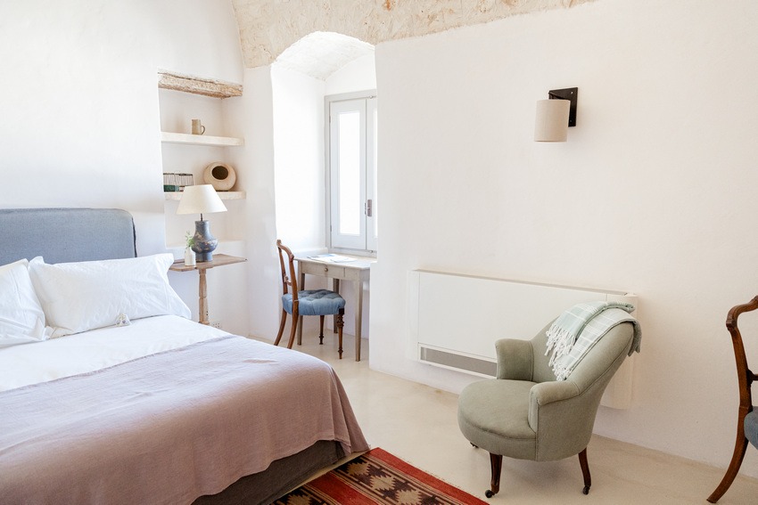 Masseria Petrarolo bedroom with cozy atmosphere