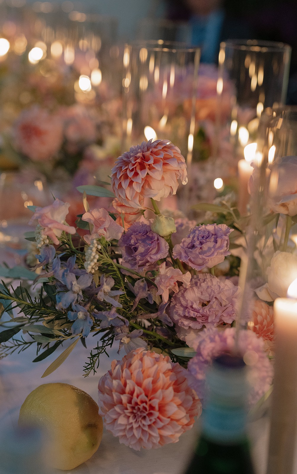 Wedding dinner by candlelight in the Petrarolo courtyard