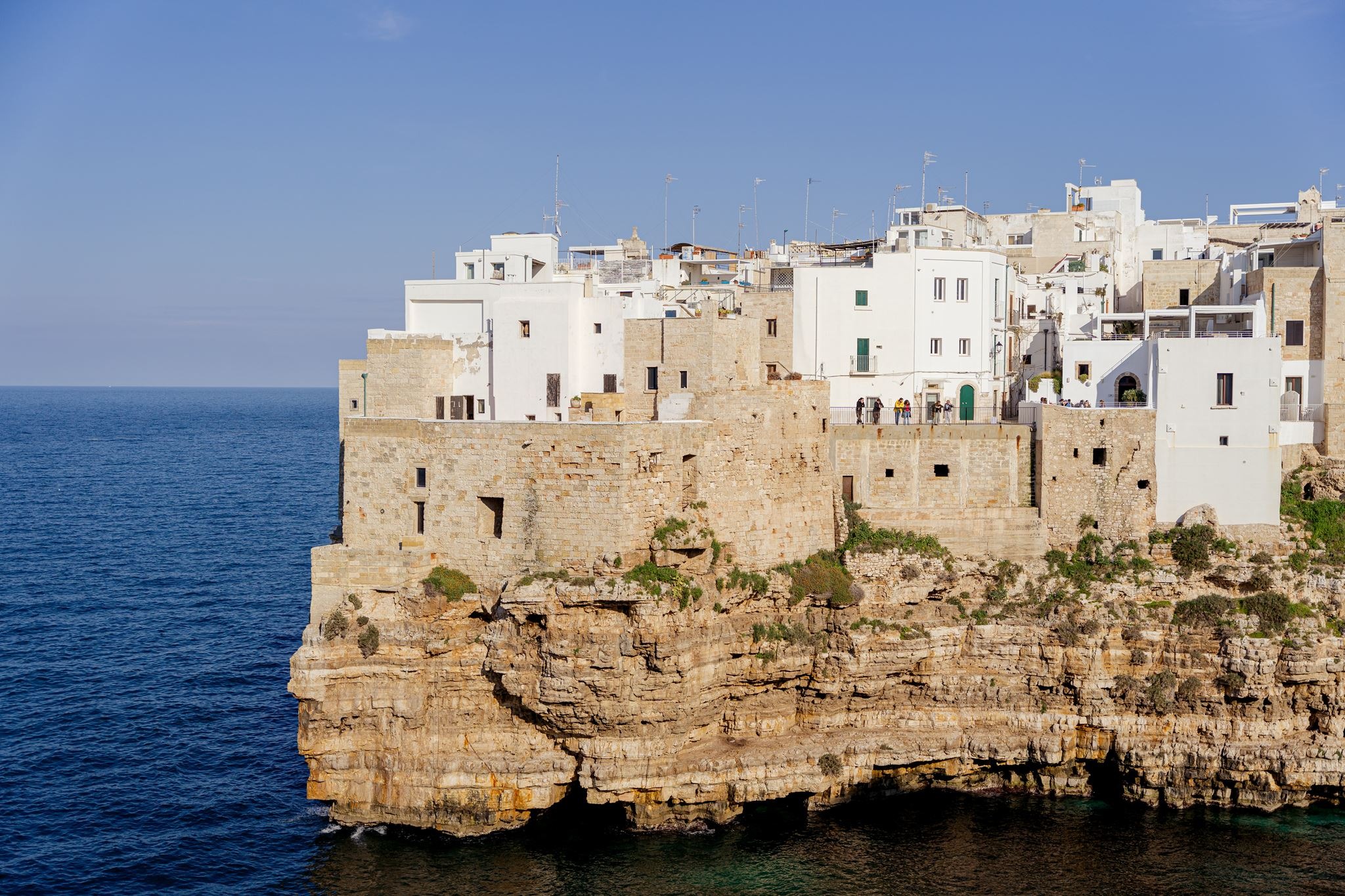 The historic town of Polignano a Mare above the Adriatic